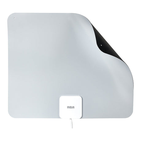 RCA Amplified Indoor Flat HDTV Multi-Directional Antenna up to 65-Mile Range, Black/White