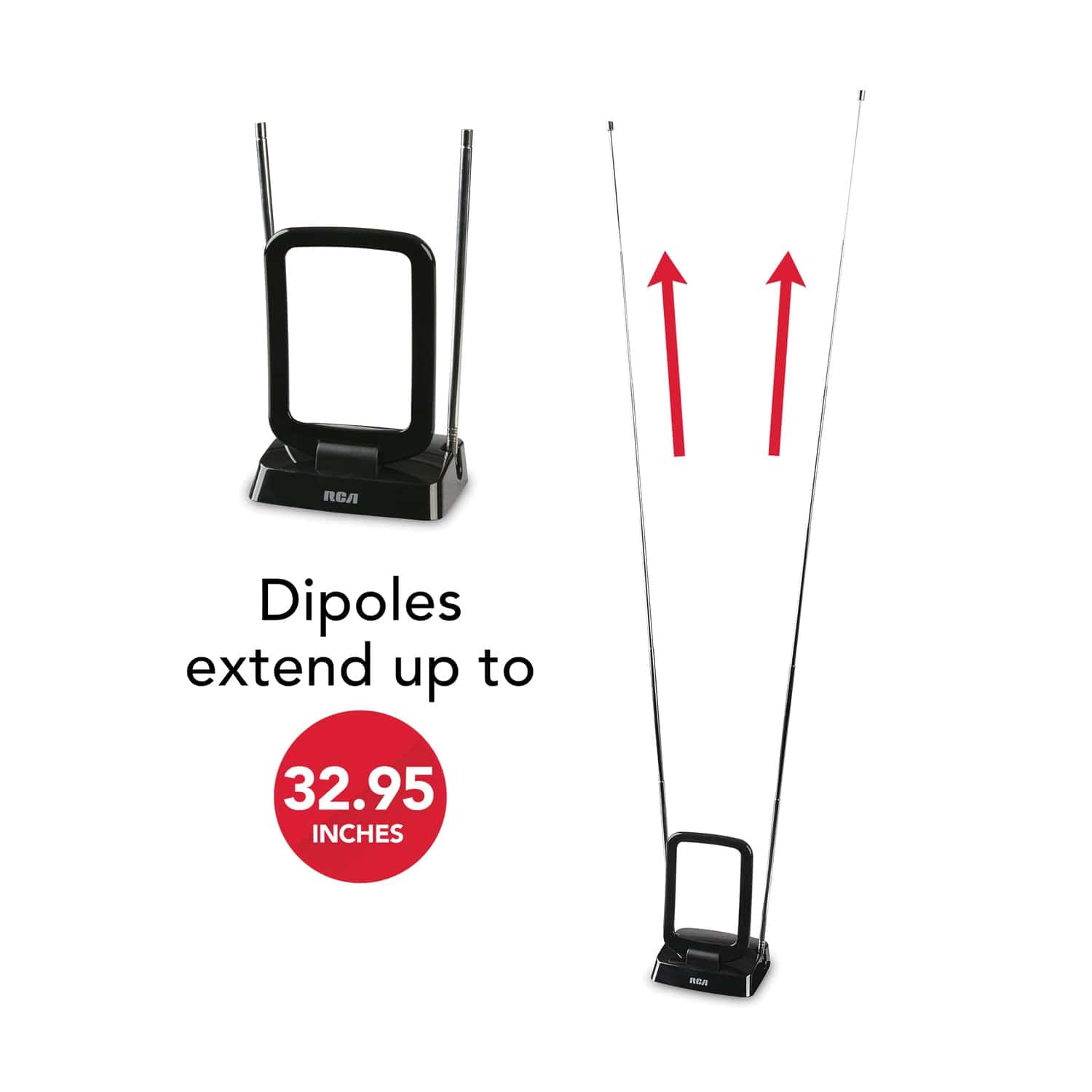 RCA Indoor Amplified FM and HDTV Antenna