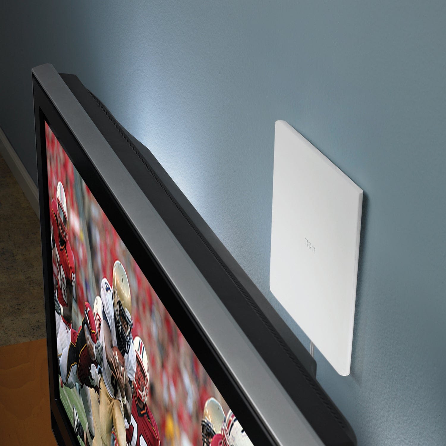 RCA Indoor Flat HDTV Multi-Directional Antenna with Easel Stand and up to 40-Mile Range, White