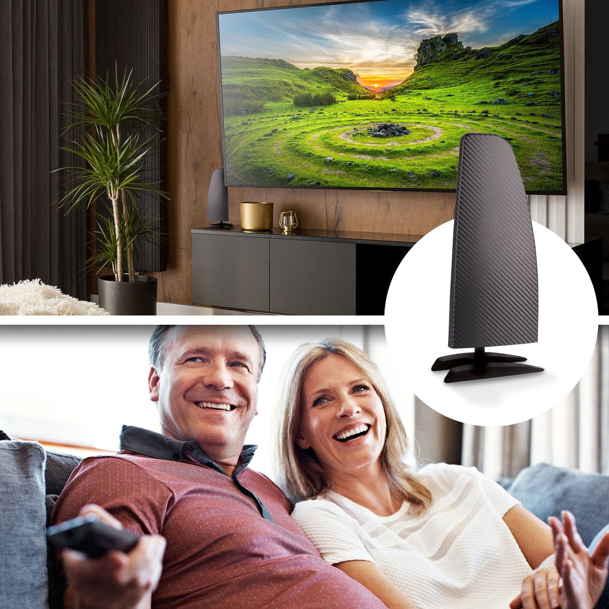 RCA Standing Amplified Indoor HDTV Multi-Directional Antenna with up to 55-Mile Range