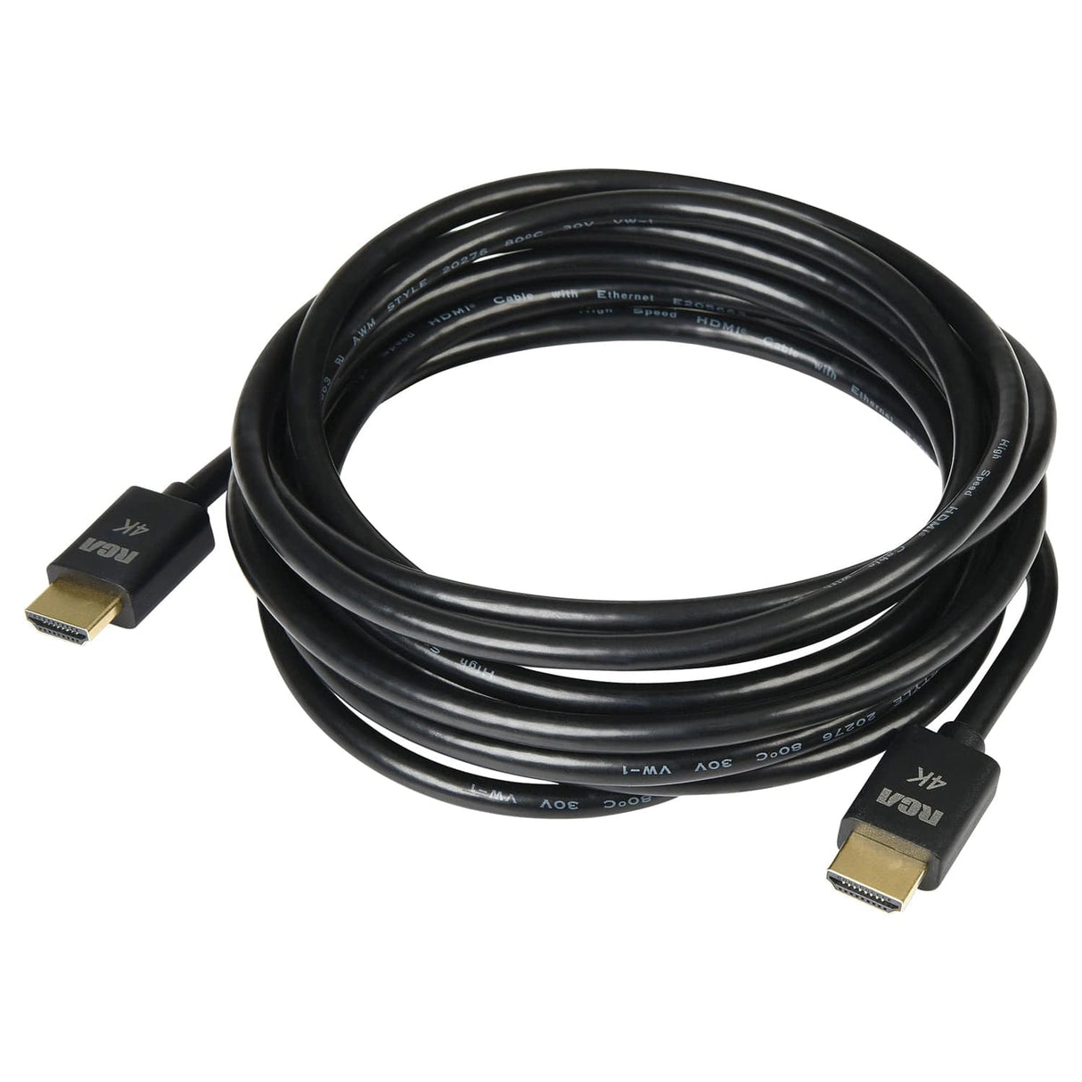 RCA Digital Plus High Speed HDMI Cable with Ethernet, Black, 12 Ft.