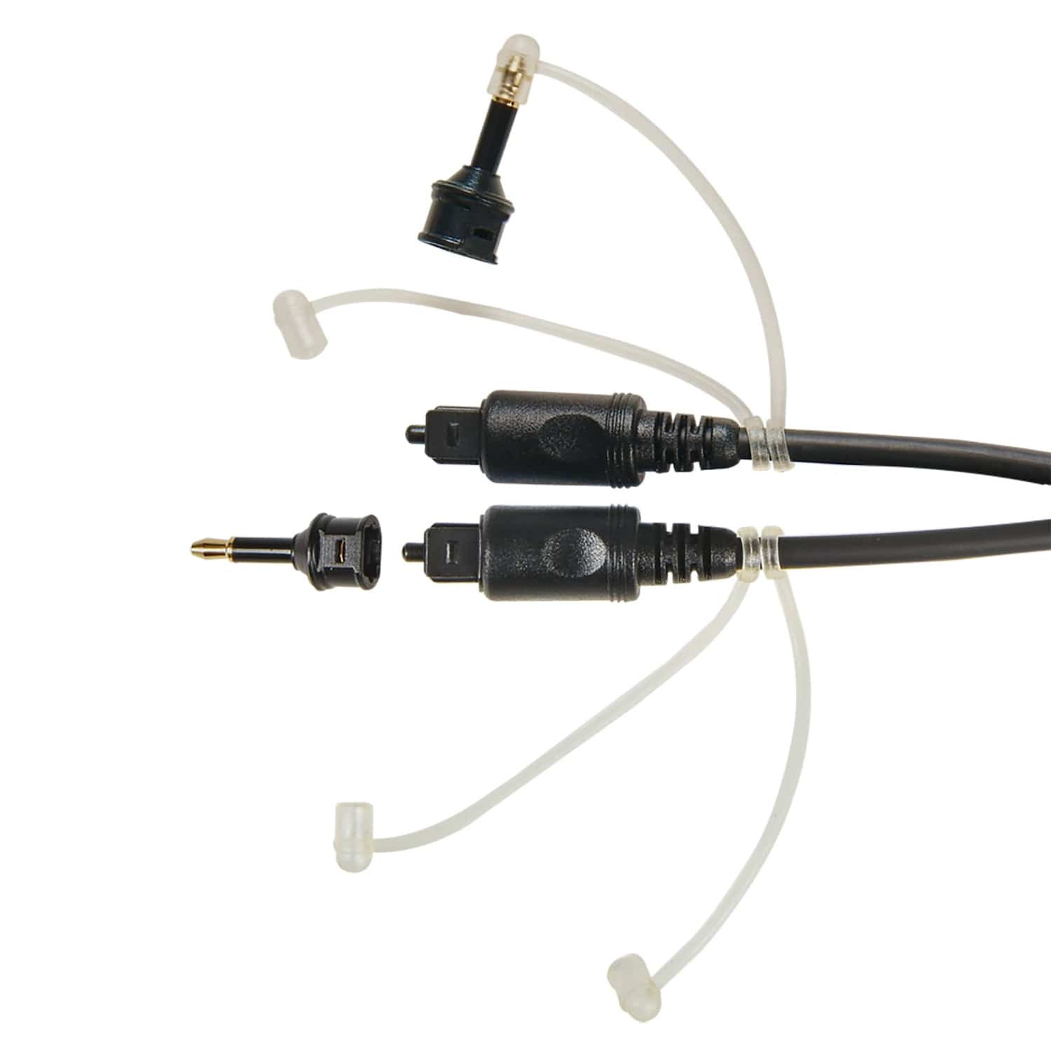 RCA Digital Optical Cable with Two 3.5-mm Adapters, 6 Ft., Black