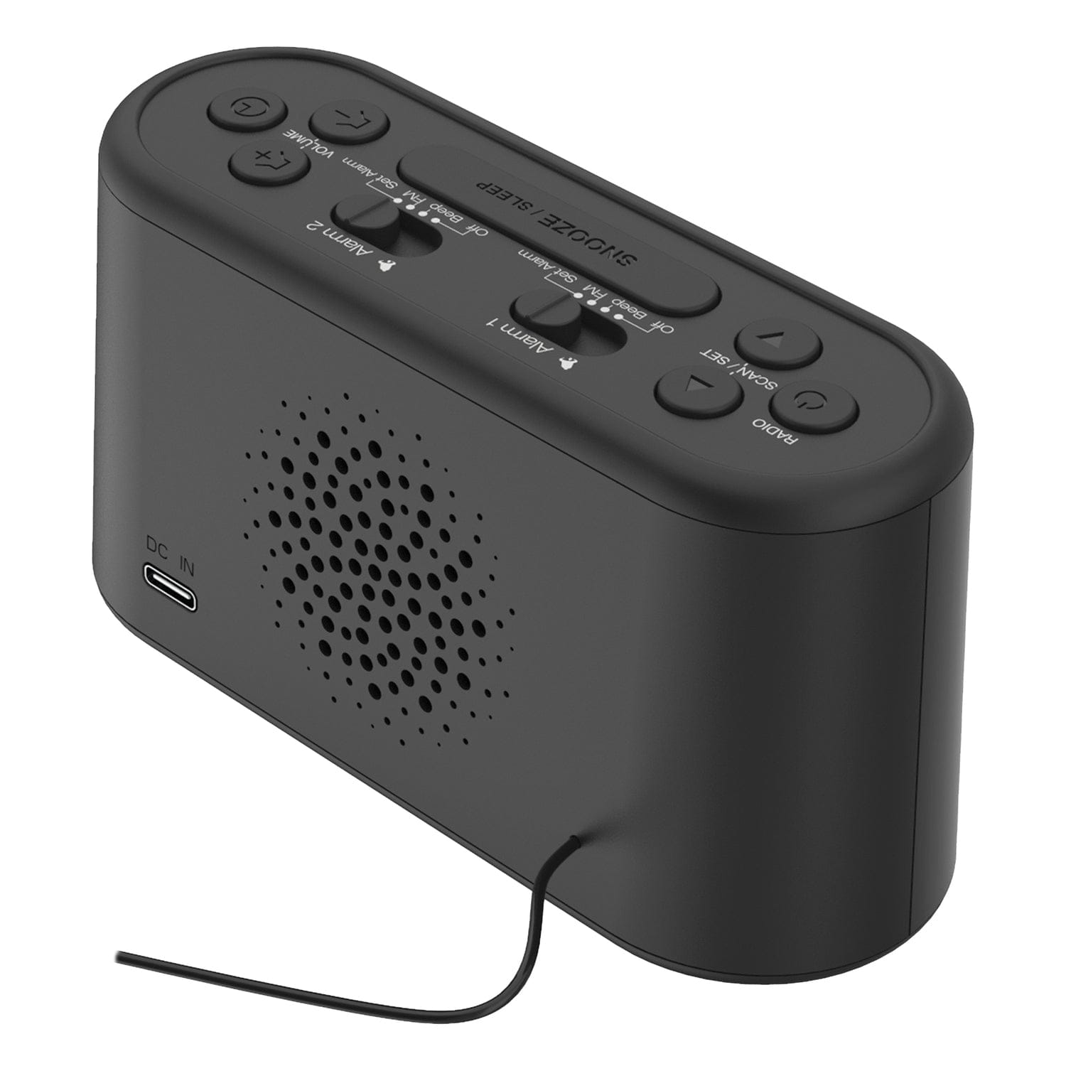 RCA Digital Radio Alarm Clock with Large Numbers and USB Charging, RC571