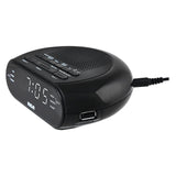 RCA Digital Radio Alarm Clock with Soothing Sounds, Brightness Control, USB Charging Port, and Battery Backup, RCS27