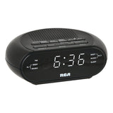 RCA Digital Radio Alarm Clock with Soothing Sounds, Brightness Control, USB Charging Port, and Battery Backup, RCS27