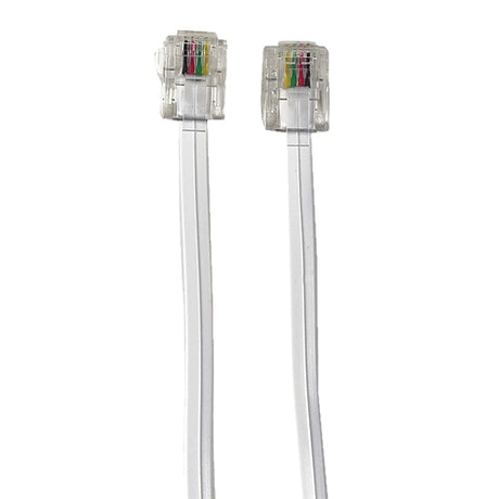 RCA Rounded Phone Line Cord, 7 Ft., White