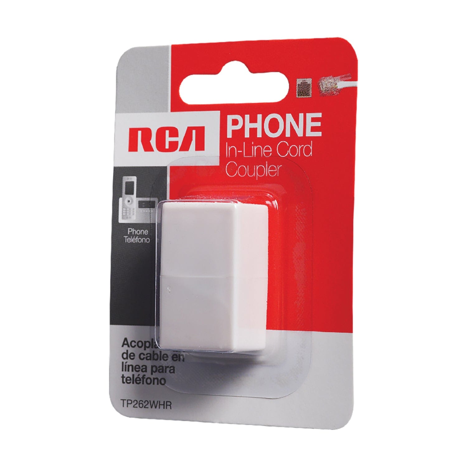 RCA In-Line Phone Cord Coupler, White