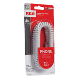 RCA Standard Handset Coil Cord, 12 Ft., White