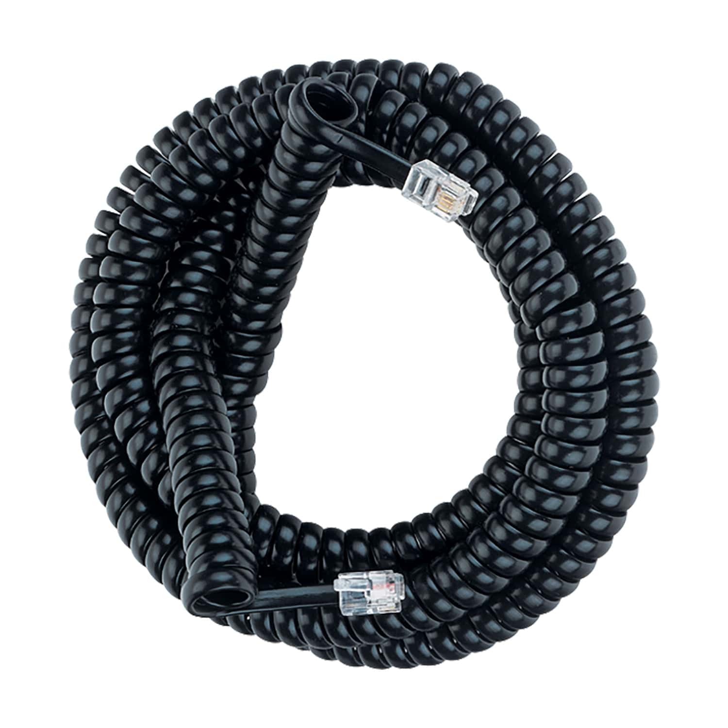 RCA Standard Handset Coil Cord, 25 Ft., Black