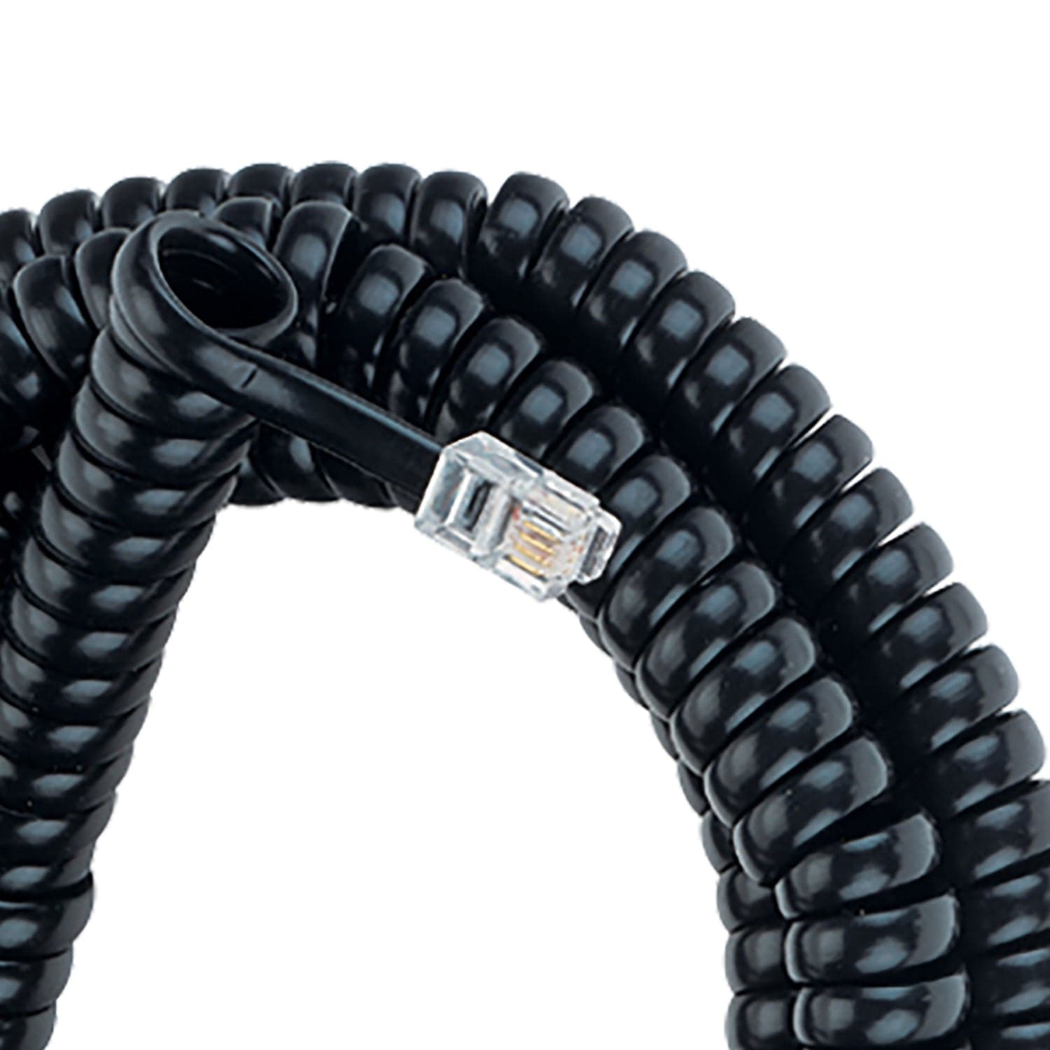 RCA Standard Handset Coil Cord, 25 Ft., Black