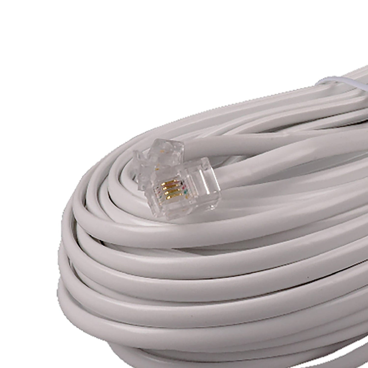 RCA Rounded Phone Line Cord, 50 Ft., White