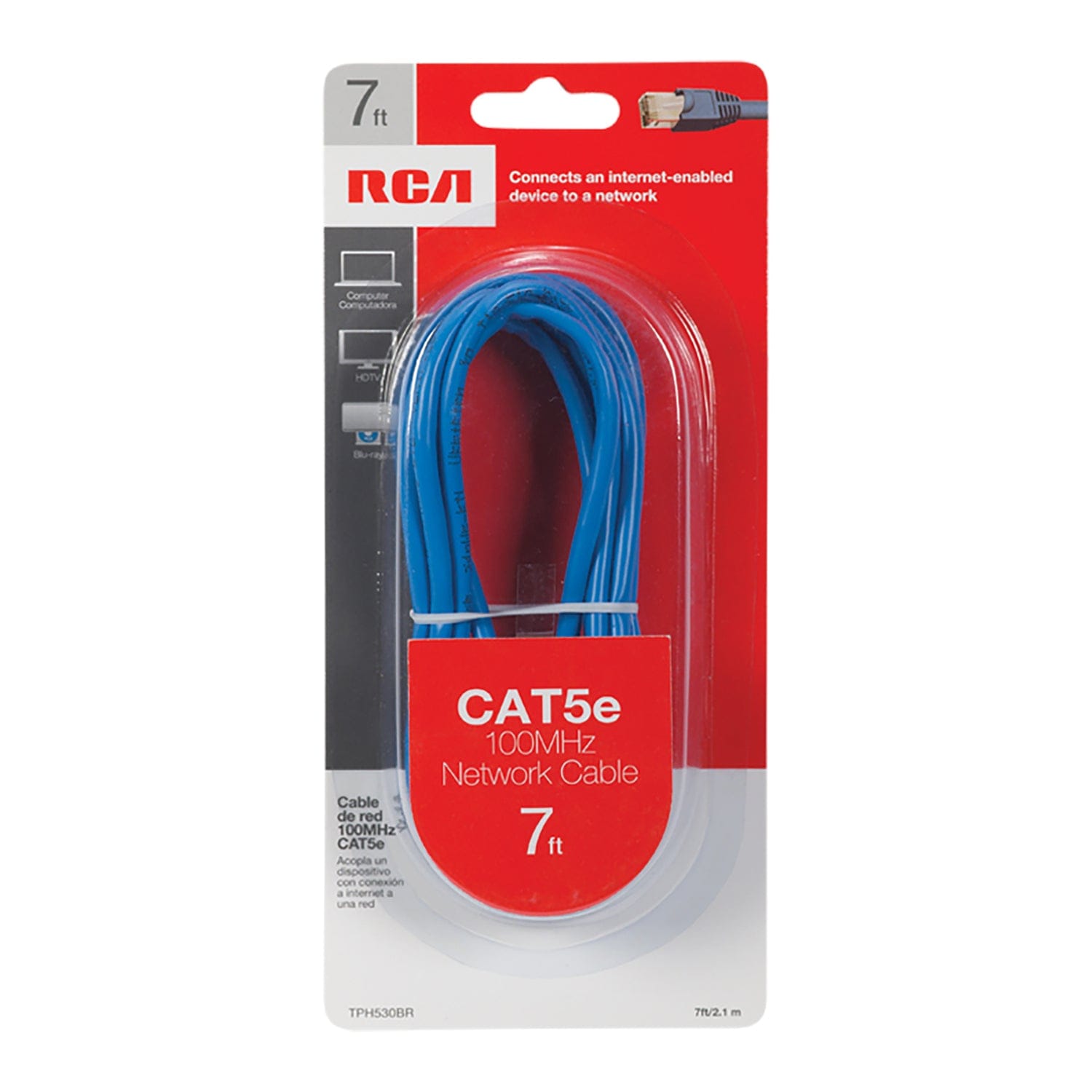 RCA CAT-5E 100-MHz Network Cable, Blue, 7 Ft.