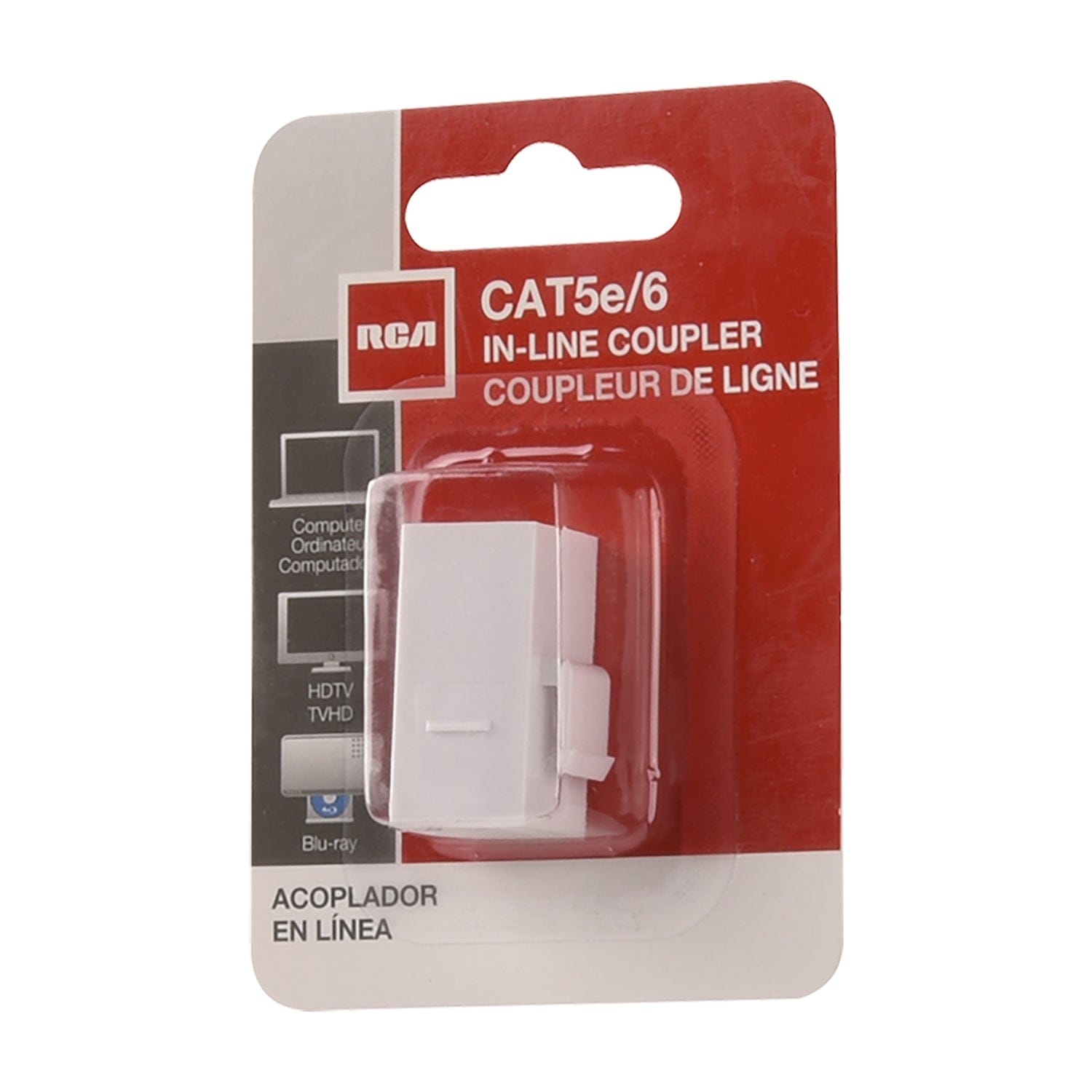 RCA CAT-5E/6 In-Line Coupler, White