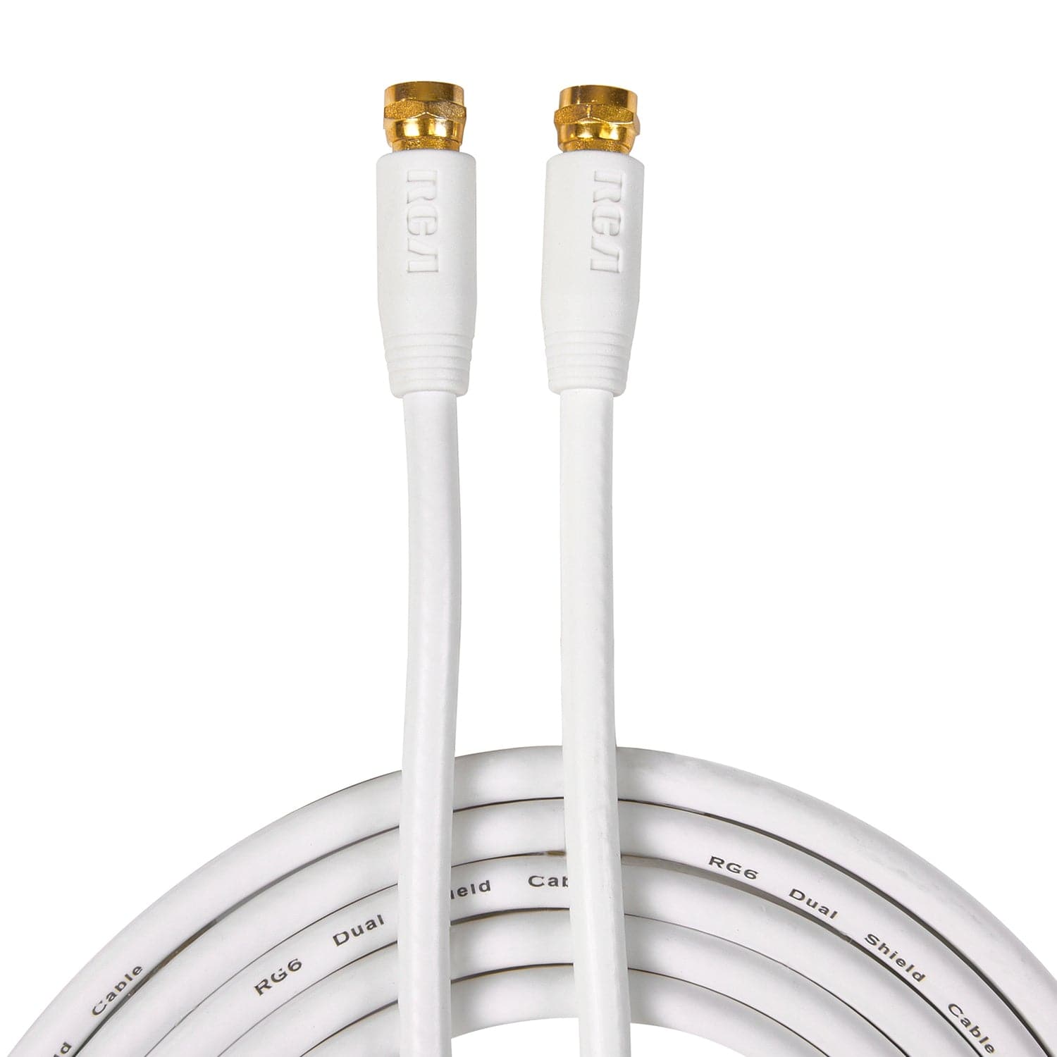 RCA RG6 Coaxial Cable with F-Connectors, 6 Ft., White