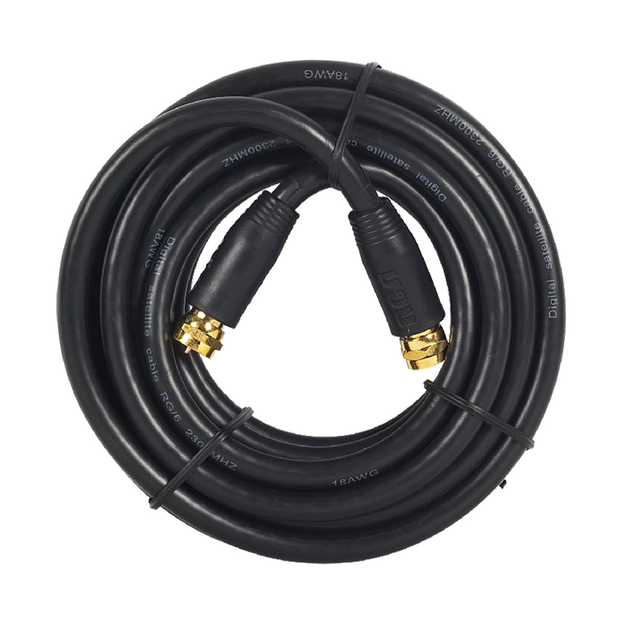 RCA RG6 Coaxial Cable with F-Connectors, 12 Ft., Black