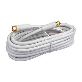 RCA RG6 Coaxial Cable with F-Connectors, 12 Ft., White