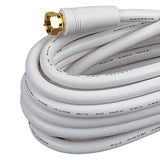 RCA RG6 Coaxial Cable with F-Connectors, 12 Ft., White