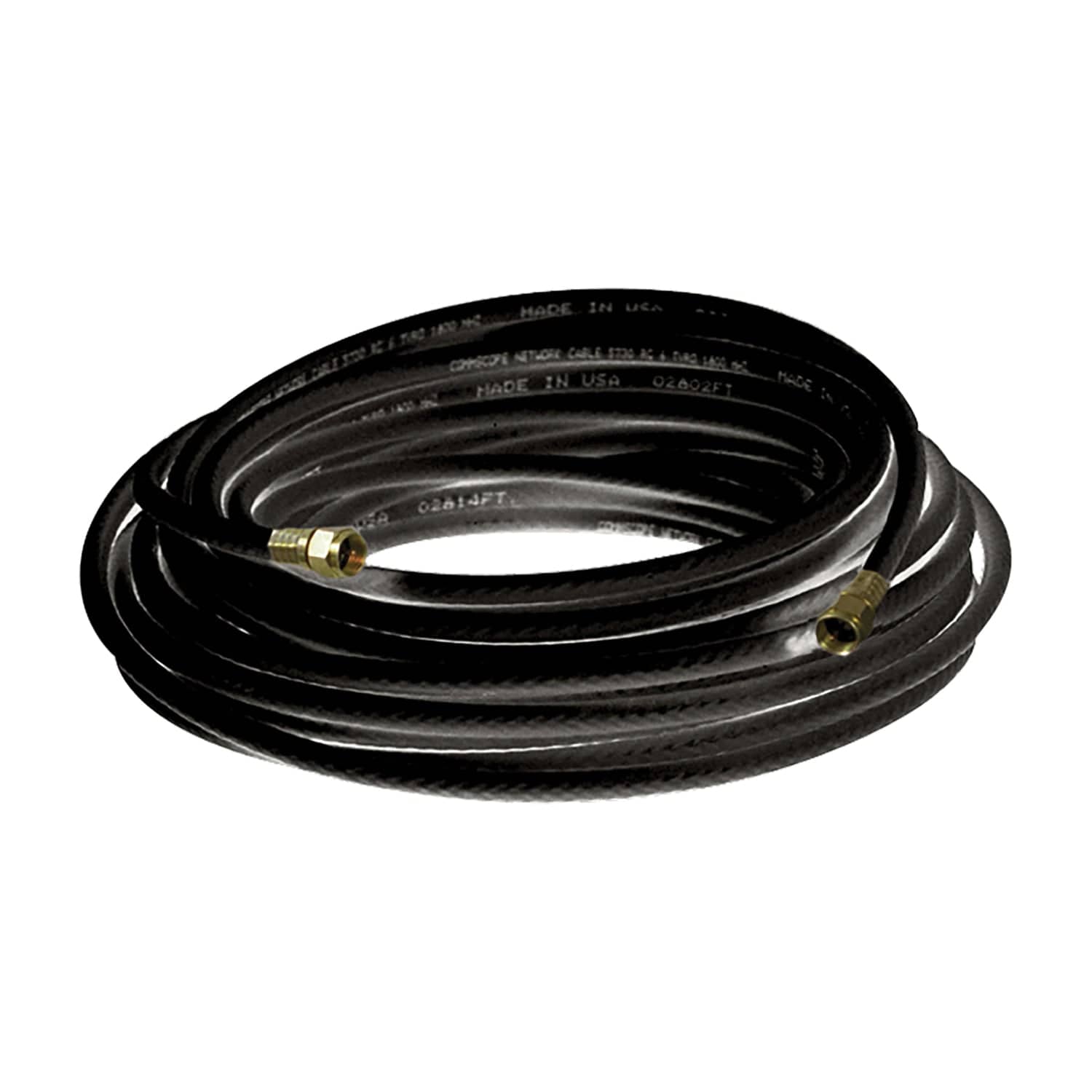 RCA RG6 Coaxial Cable with F-Connectors, 25 Ft., Black