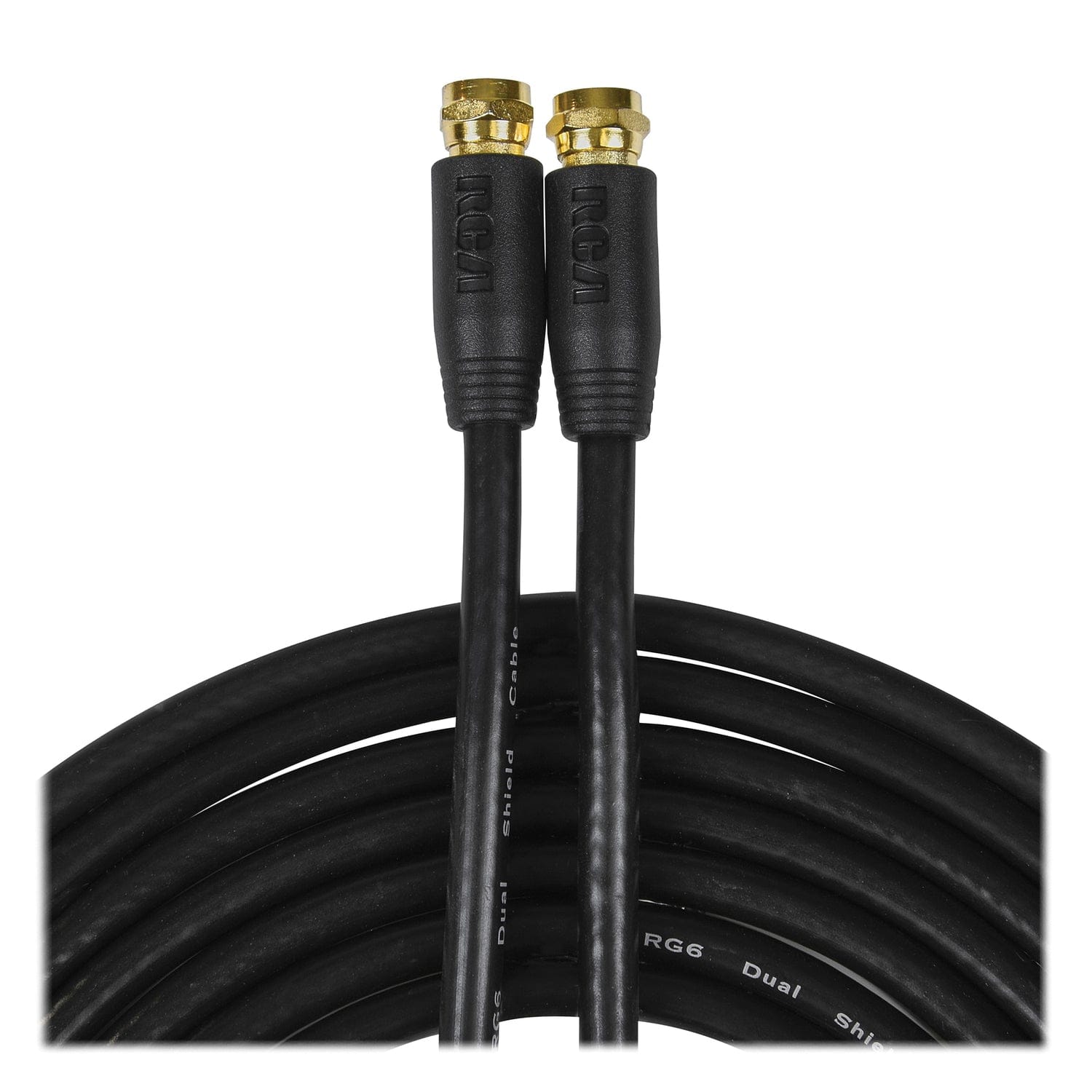RCA RG6 Coaxial Cable with F-Connectors, 50 Ft., Black