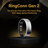 RingConn Gen 2 Ultra-Thin Smart Ring with Sleep Apnea Monitoring and Health Tracking, Size 8, Future Silver