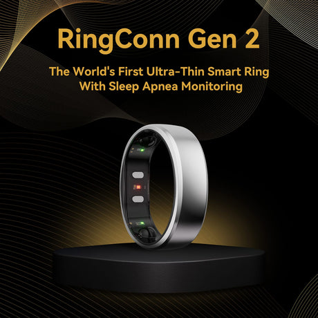 RingConn Gen 2 Ultra-Thin Smart Ring with Sleep Apnea Monitoring and Health Tracking, Size 10, Future Silver
