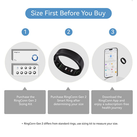 RingConn Gen 2 Ultra-Thin Smart Ring with Sleep Apnea Monitoring and Health Tracking, Size 10, Royal Gold