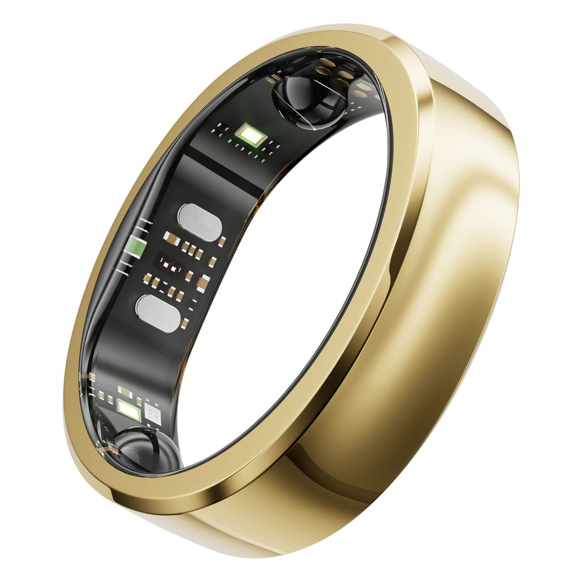 RingConn Gen 3 Smart Ring with Vascular Health Insights, Vibration Alerts, Sleep Apnea Monitoring, Charging Case, Size 10, Royal Gold
