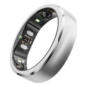 RingConn Gen 3 Smart Ring with Vascular Health Insights, Vibration Alerts, Sleep Apnea Monitoring, Charging Case, Size 12, Brushed Silver