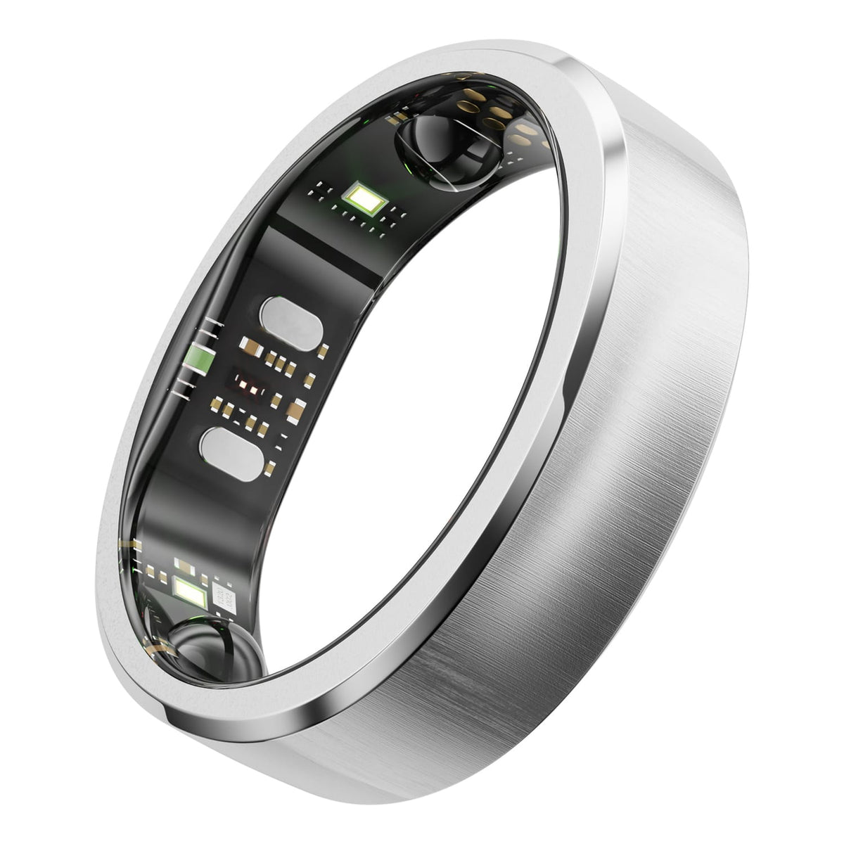 RingConn Gen 3 Smart Ring with Vascular Health Insights, Vibration Alerts, Sleep Apnea Monitoring, Charging Case, Size 15, Brushed Silver