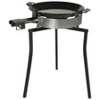 Ringg Outdoor Black Series Outdoor Cooking Classic Kit with 20" Enameled Steel Pan, 16" Dual Gas Burners, and Foldable Stand for Camping and Backyards