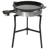 Ringg Outdoor Black Series Outdoor Cooking Pro Kit with 24" Enameled Steel Pan, 20" Dual Gas Burners, and Foldable Stand for Camping and Backyards