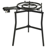Ringg Outdoor Black Series Outdoor Cooking Pro Kit with 24" Enameled Steel Pan, 20" Dual Gas Burners, and Foldable Stand for Camping and Backyards