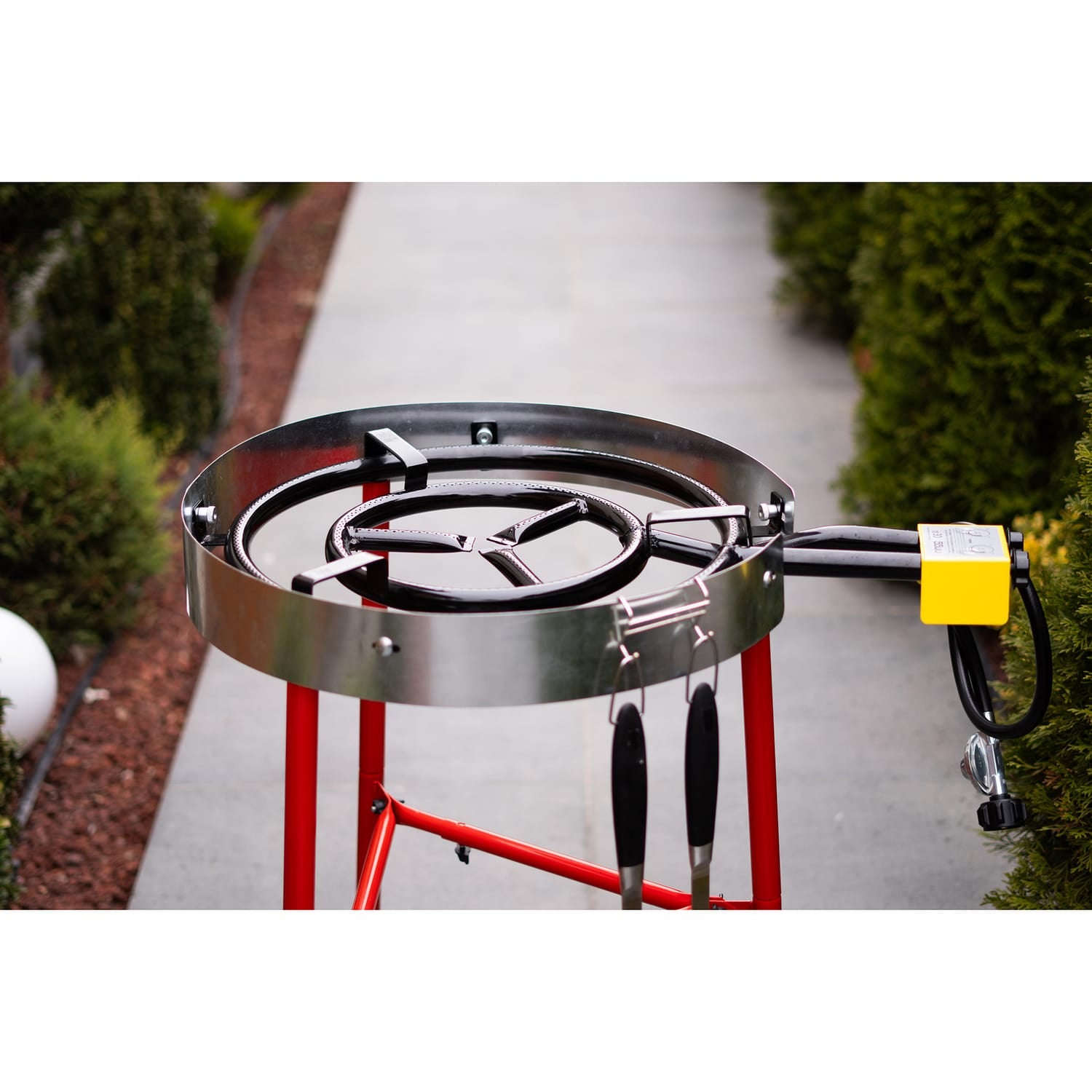 Ringg Outdoor Chef Series Pro Kit with Paella Pan, Dual Gas Burners, and Stand for 20 Servings