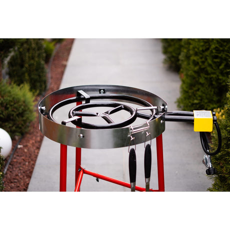 Ringg Outdoor Chef Series Pro Kit with Paella Pan, Dual Gas Burners, and Stand for 20 Servings
