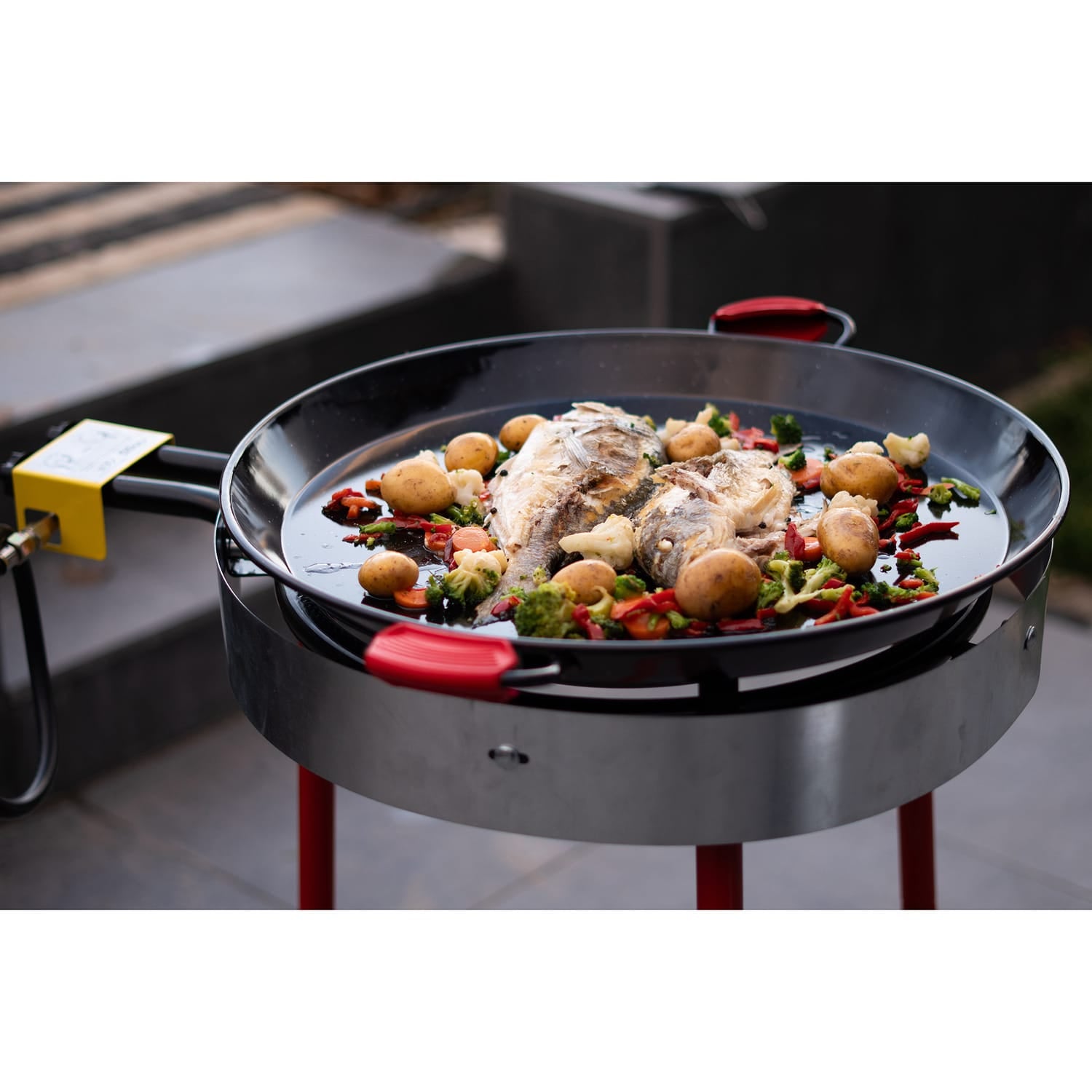 Ringg Outdoor Indoor/Outdoor Enameled Carbon Steel Cooking Pan, 18 in./12 Servings