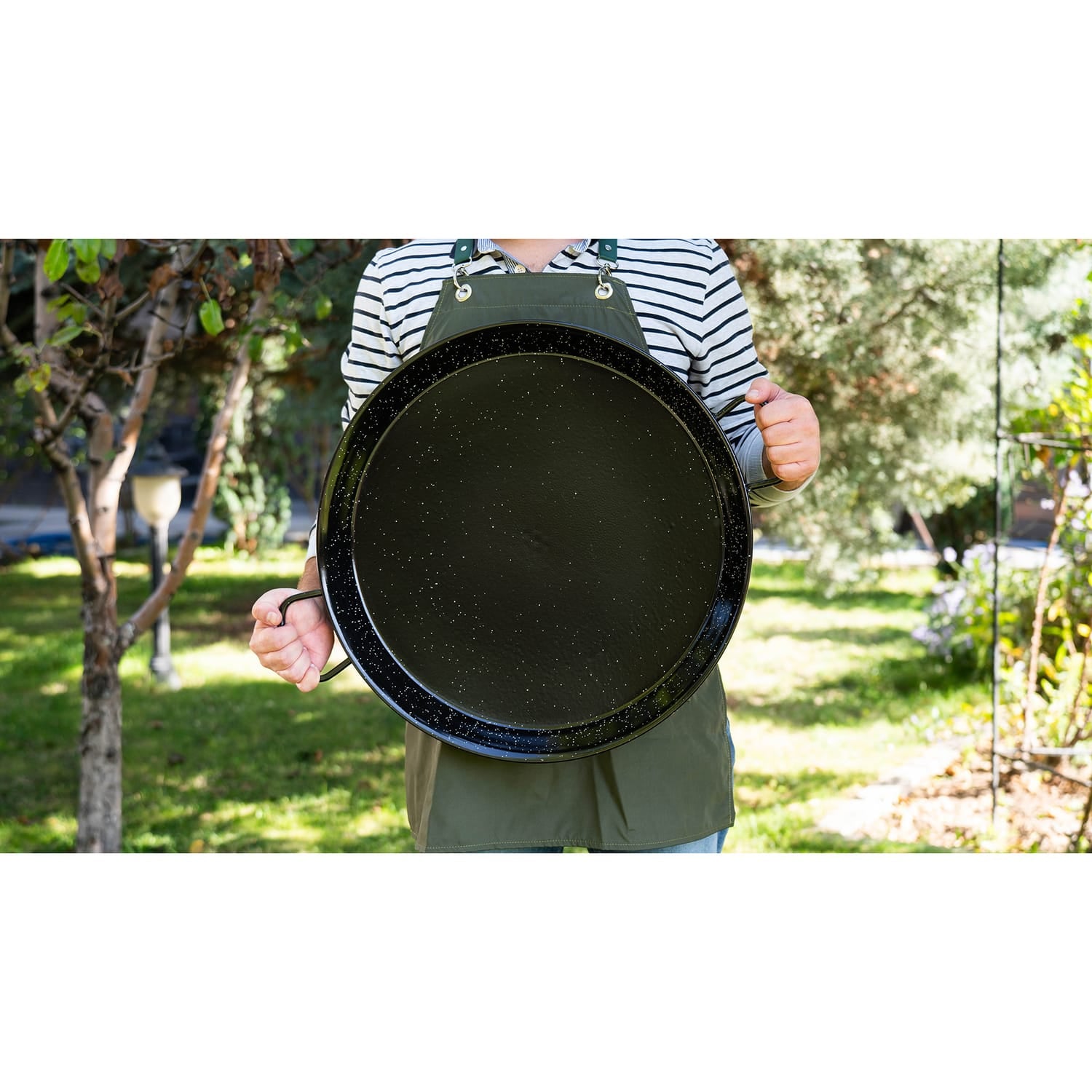 Ringg Outdoor Indoor/Outdoor Enameled Carbon Steel Cooking Pan, 22 in./16 Servings