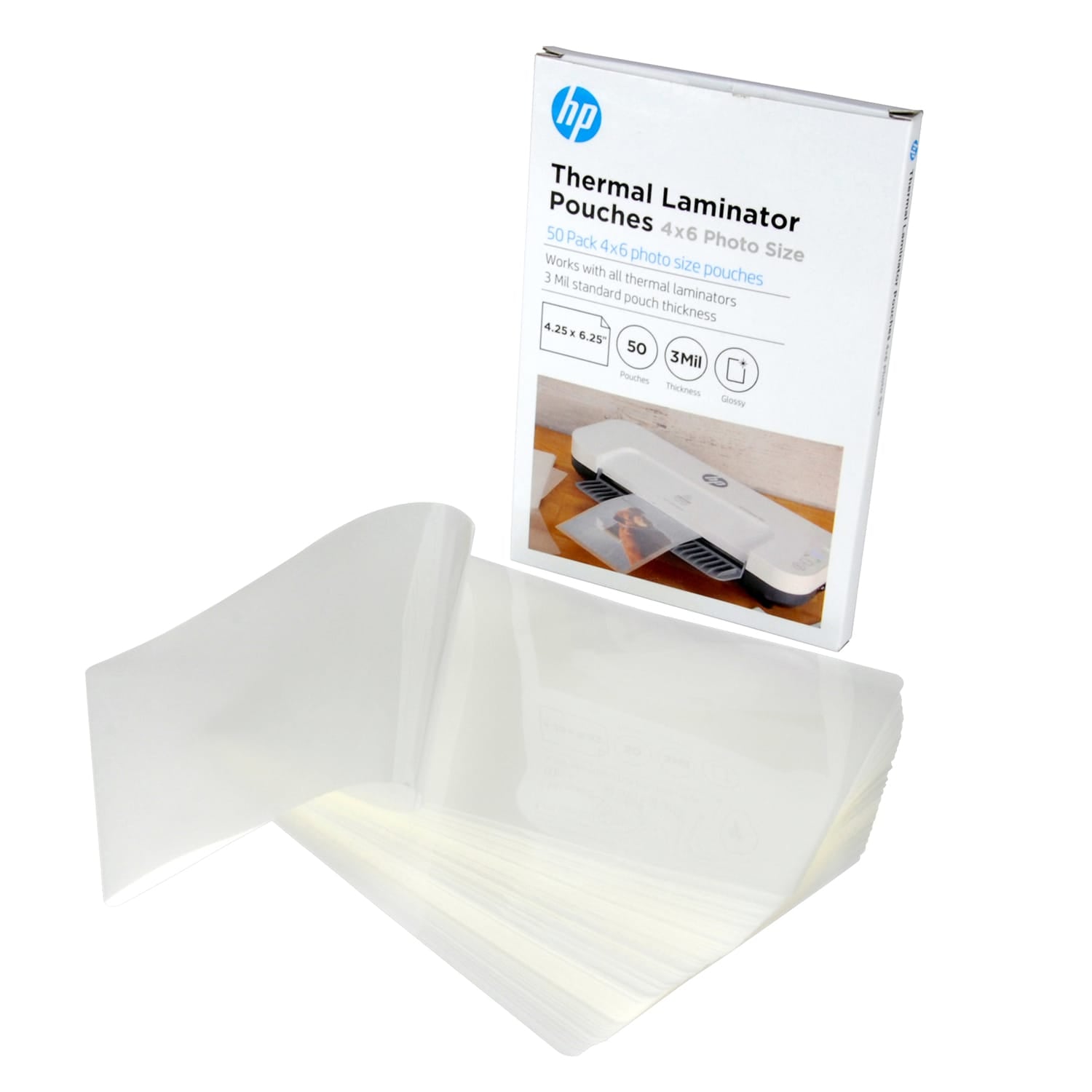 HP Thermal Laminating Pouches for 4x6 Photos, 4.25 In. x 6.25 In., 50-Case Pack