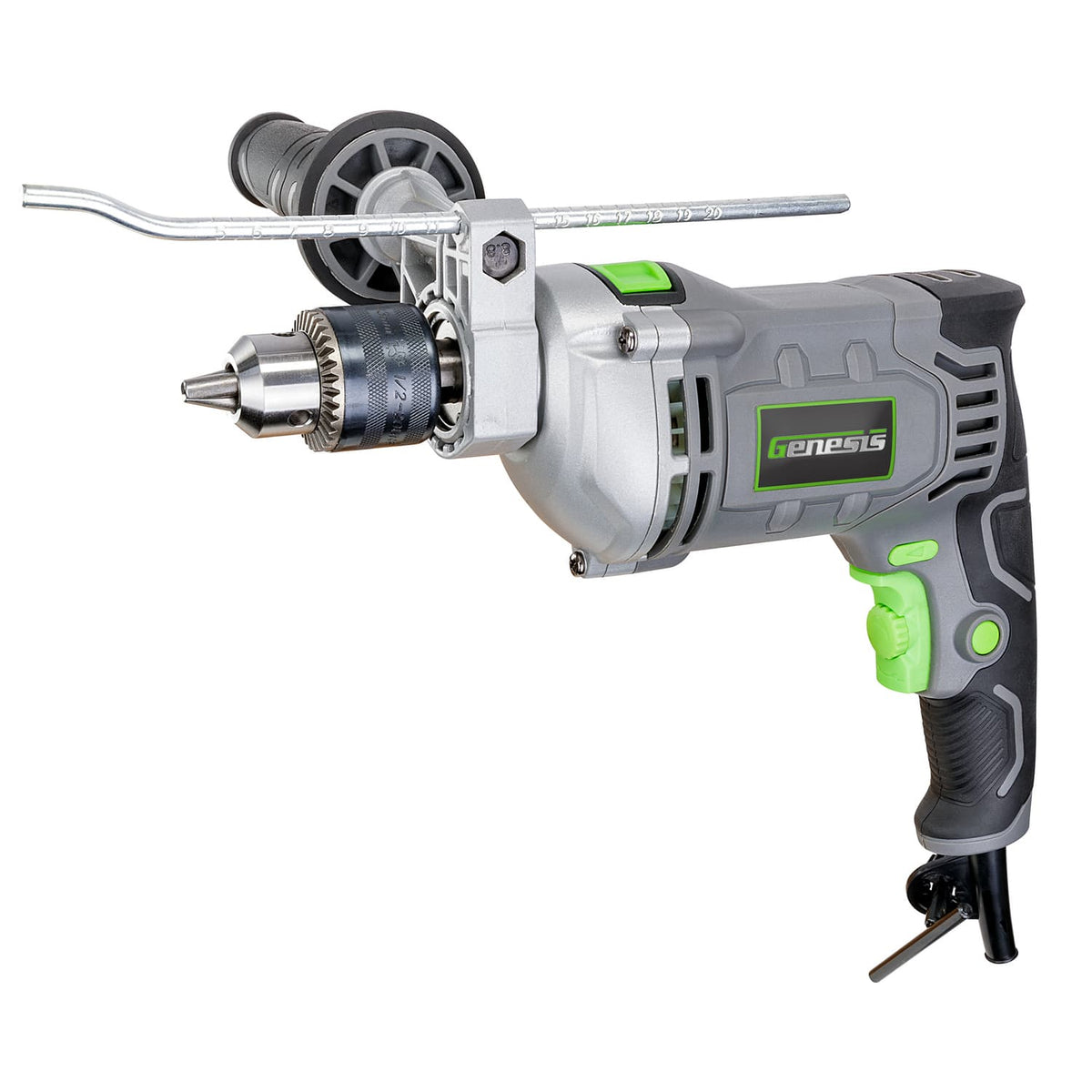 Genesis 7.5-Amp Corded Variable-Speed Hammer Drill with Standard and Hammer Modes, All-Metal 1/2-In. Chuck, 360° Handle, up to 44800 Blows per Minute