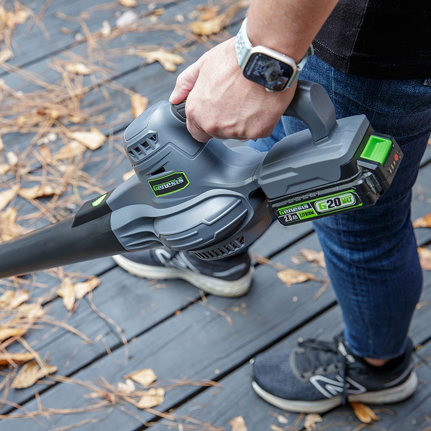 Genesis G20Max 130-MPH at 95-CFM 20-Volt Battery-Powered 2-Speed Blower/Sweeper