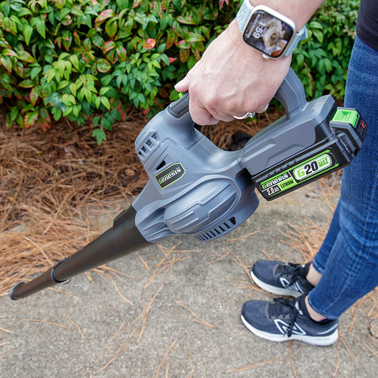 Genesis G20Max 130-MPH at 95-CFM 20-Volt Battery-Powered 2-Speed Blower/Sweeper