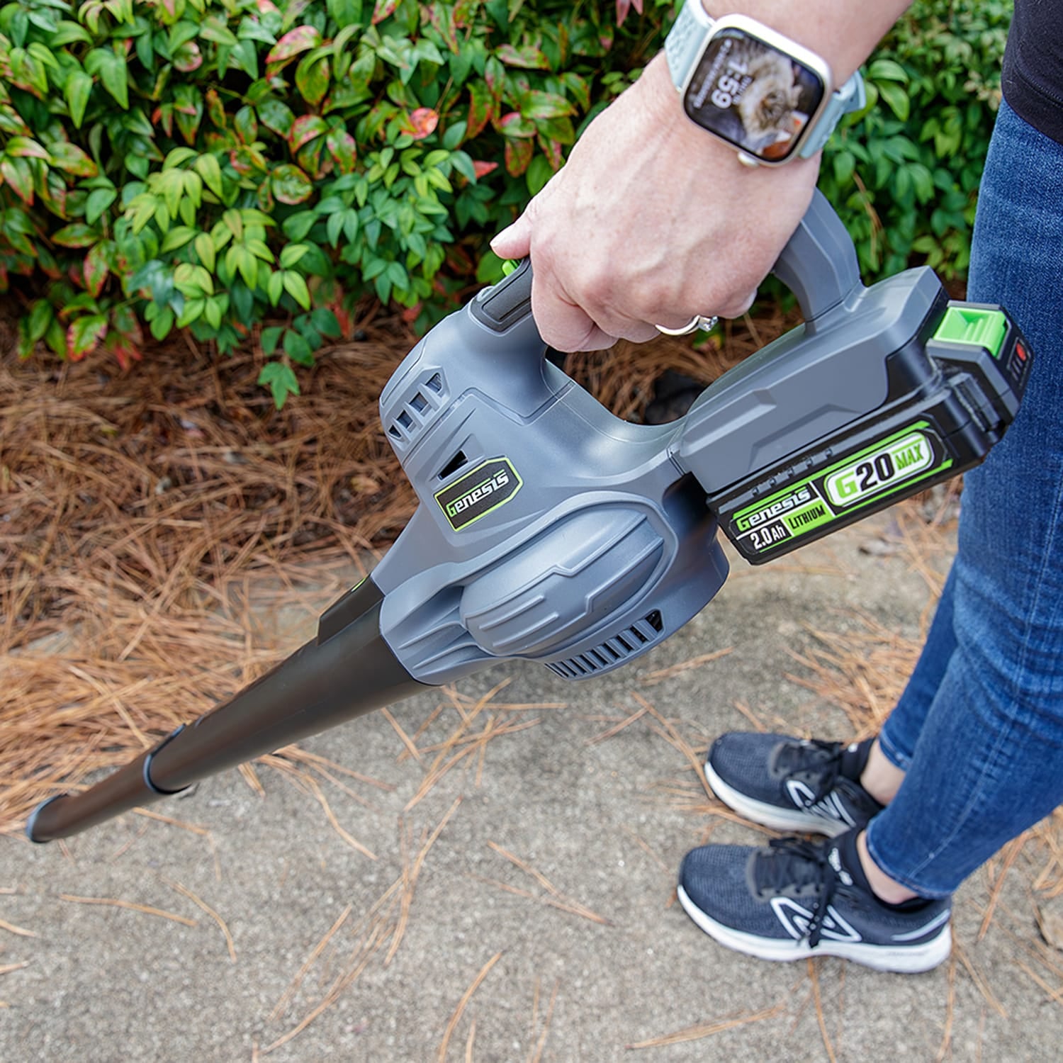 Genesis G20Max 130-MPH at 95-CFM 20-Volt Battery-Powered 2-Speed Blower/Sweeper