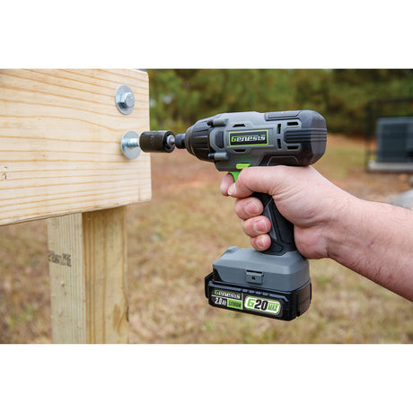 Genesis 20-Volt Cordless Li-Ion 1/4-In. Collet Impact Driver, GLID20B