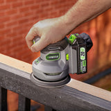 Genesis G20Max 20-Volt Cordless 5-In. Variable-Speed Random Orbit Sander with Backer Pad, Palm Grip, Dust Bag, 2.0-Ah Battery, Charger