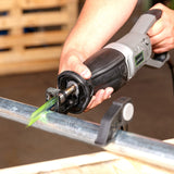 Genesis 10-Amp Corded Variable-Speed Reciprocating Saw with 1-1/8 In. Stroke Length, Tool-less Blade Clamp, Adjustable Pivoting Shoe, and 2 Blades