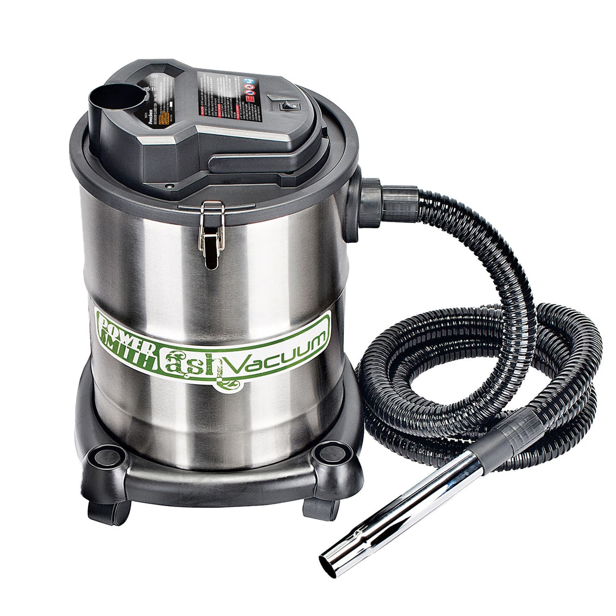 PowerSmith Deluxe Ash Vacuum Cleaner for Warm and Cool Ashes, 4 Gallons Ash, 10 Amps, Metal Canister/Hose, Pellet Hose, Accessory Pack, 16-Ft. Cord