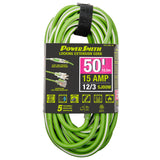 PowerSmith 1-Outlet 15-Amp 3-Prong Grounded Heavy-Duty Rubber-Jacket Outdoor Locking Extension Cord, 12-Gauge with Lighted Straight Plug, 50 Ft.