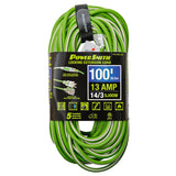 PowerSmith 1-Outlet 13-Amp 3-Prong Grounded Medium-Duty Rubber-Jacket Outdoor Locking Extension Cord, 14-Gauge with Lighted Straight Plug, 100 Ft.