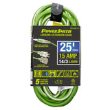 PowerSmith 1-Outlet 15-Amp 3-Prong Grounded Medium-Duty Rubber-Jacket Outdoor Locking Extension Cord, 14-Gauge with Lighted Straight Plug, 25 Ft.