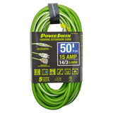 PowerSmith 1-Outlet 15-Amp 3-Prong Grounded Medium-Duty Rubber-Jacket Outdoor Locking Extension Cord, 14-Gauge with Lighted Straight Plug, 50 Ft.