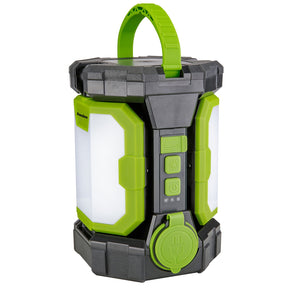 PowerSmith Voyager LED 5000-Lumen 2-Light Rechargeable Portable Jobsite Lantern with Rotating Light Panels, 3-Way Power, USB Chargers